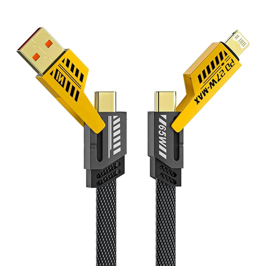 4 in 1 Data Cable - Lifetime Replacement Warranty | USB Type C, A to Type C, Lightning for iPhone and Android