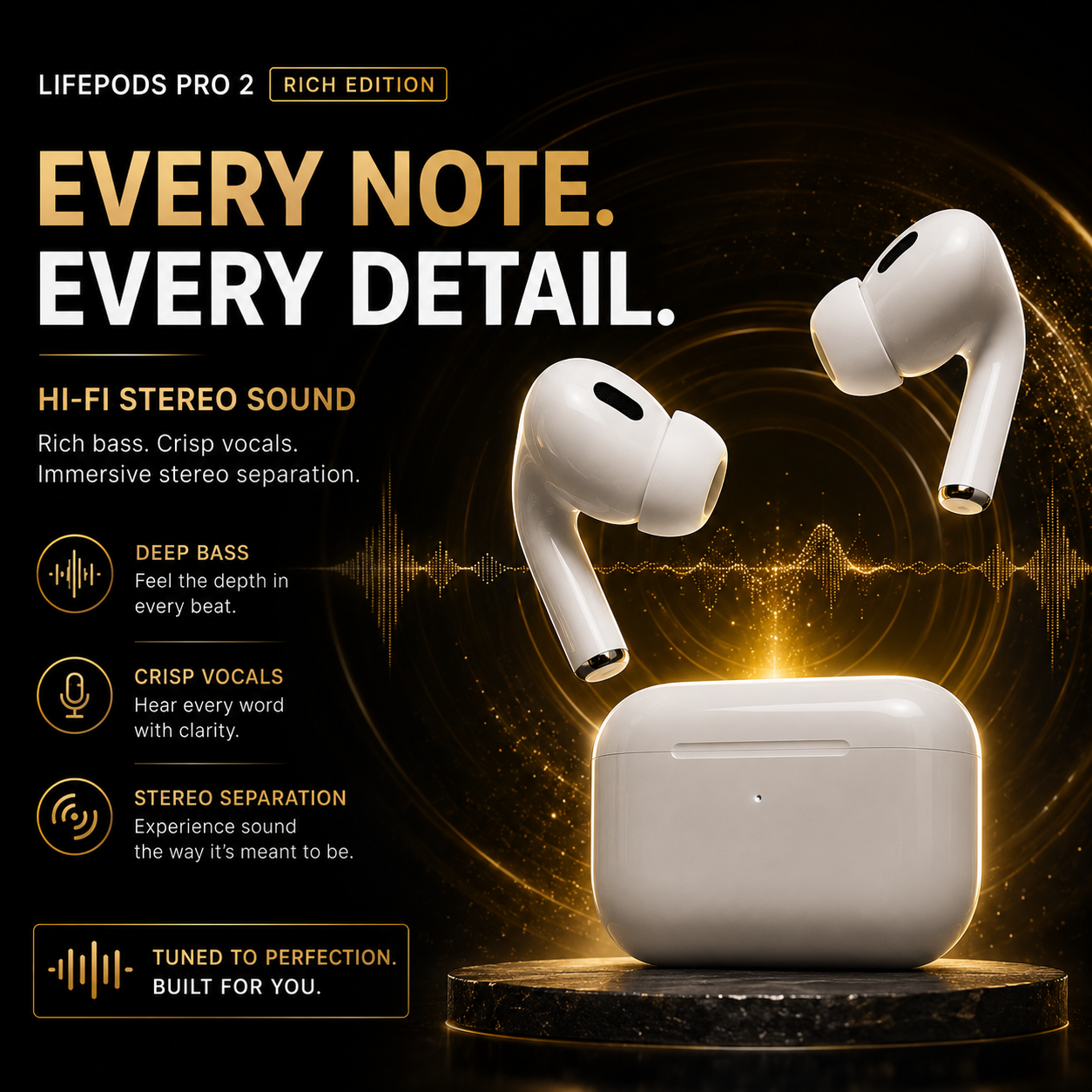 LifePods Pro 2 : Rich Edition (ORIGINAL, NOT CLONE) with Lifetime Replacement Warranty